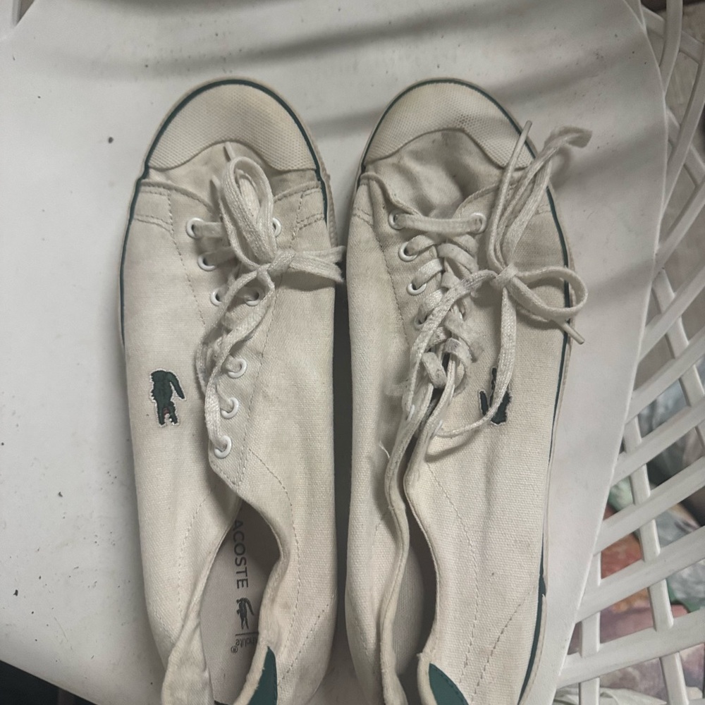Lacoste Women's Off-White Canvas Sneakers